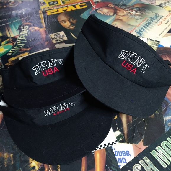 NWOT Vintage DKNY Donna Karan New York visor hat cap retro sportswear designer - Picture 2 of 3